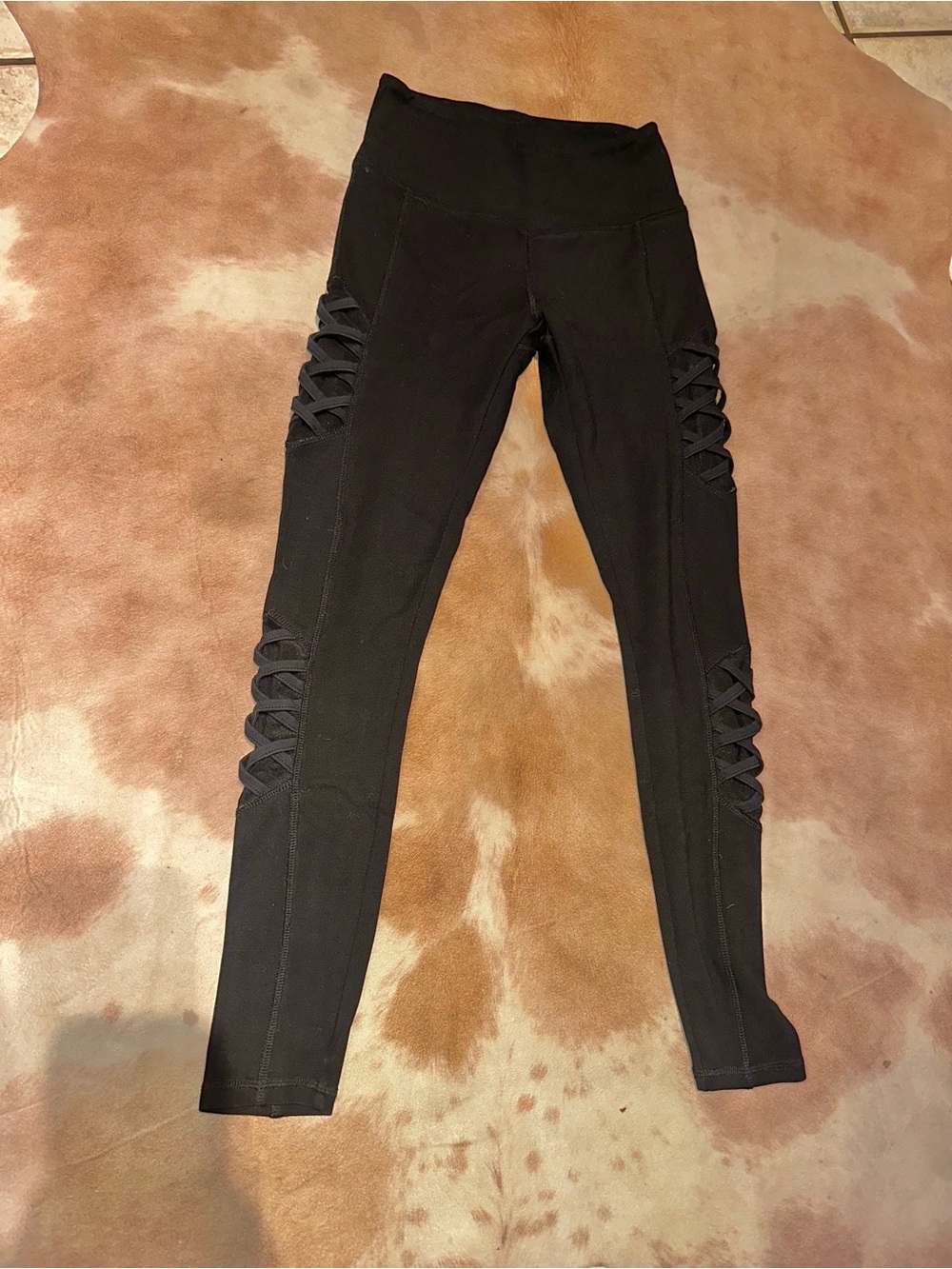Electric Yoga Black Lattice Side Leggings